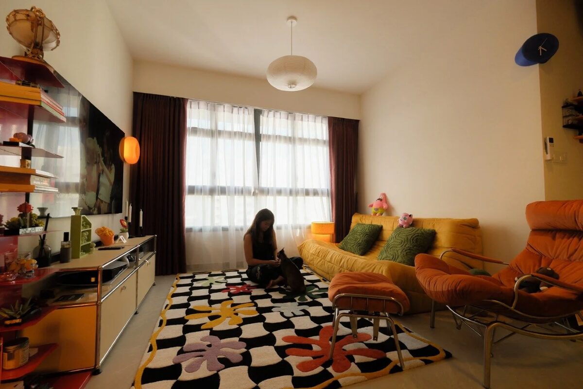 Bauhaus-inspired BTO, living, Aura Design & Co. Singapore